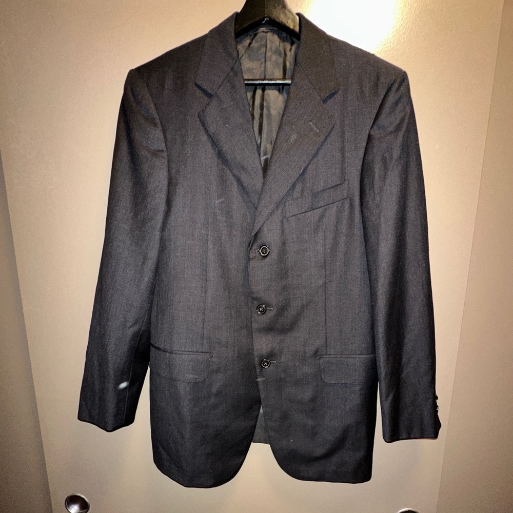 Ermengildo zegna black wool 3 button blazer